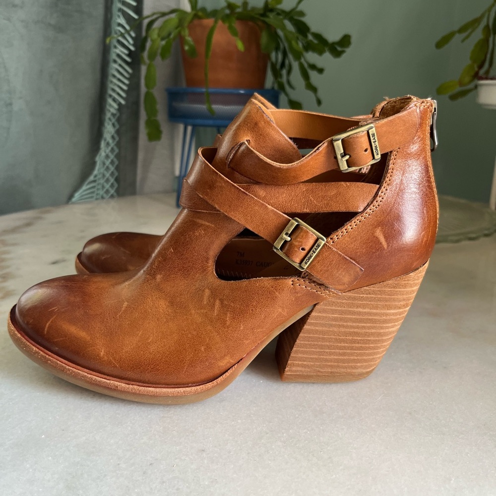 Cork-Ease Cognac Leather Booties